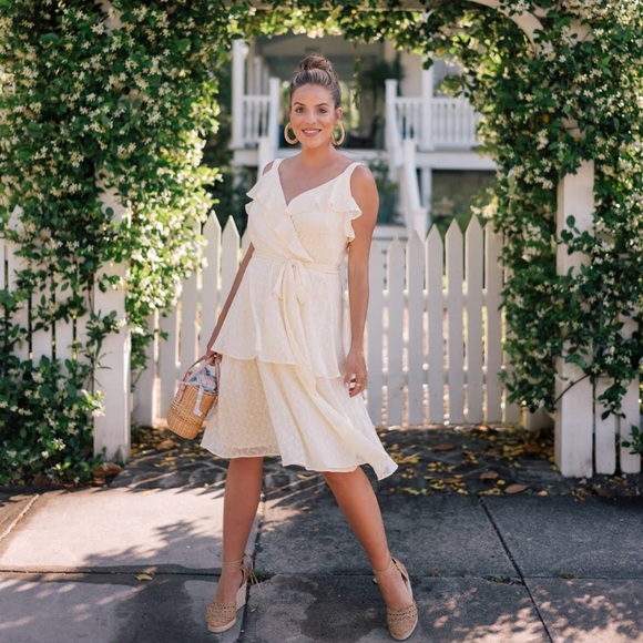 Gal Meets Glam Helena Eyelet Dress in Sunshine - Picture 1 of 11